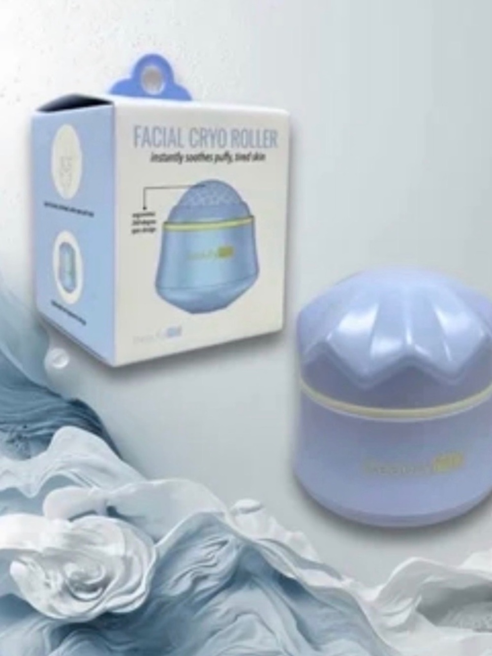 Facial Cryo Roller - Cooling Depuffing Facial Massager in Light Blue NEW PC